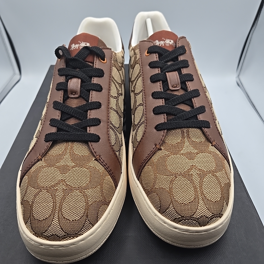 Coach Men's Brown Signature Sneakers. C5981 100% Authentic. New In Original Box